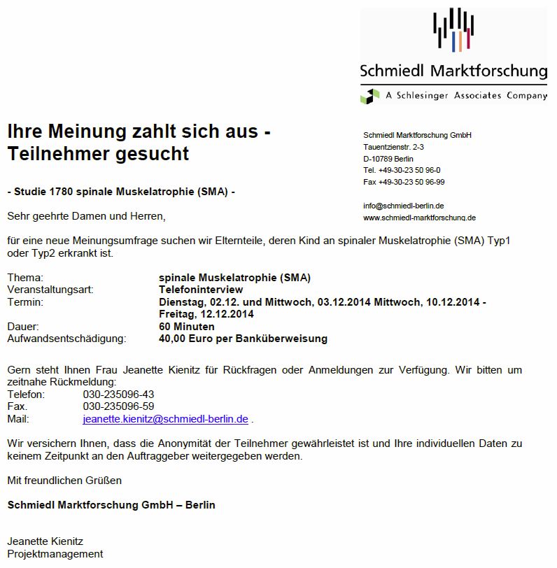 Schmiedl Marktforschung - Telefoninterview SMA 2014